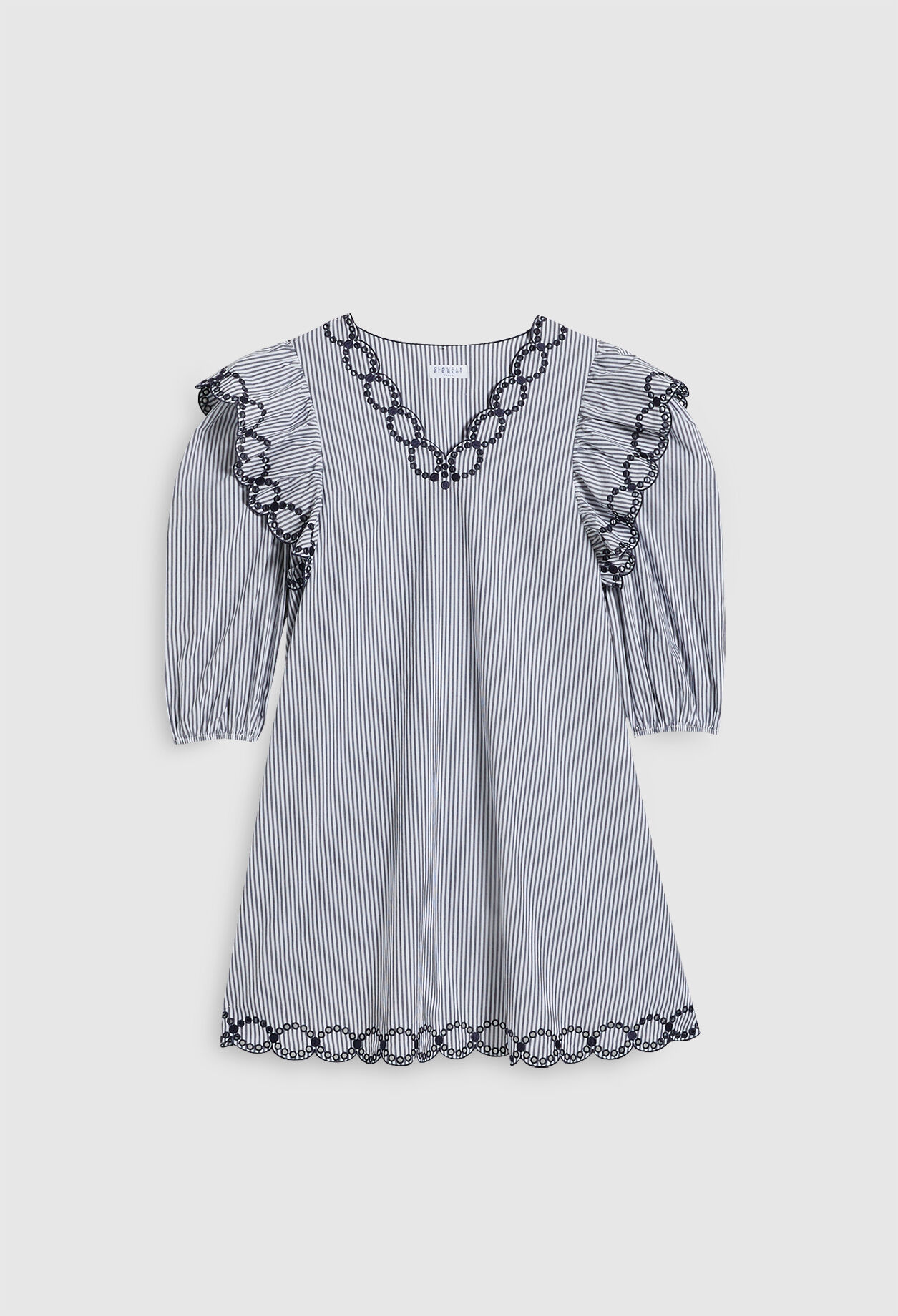 Embroidered organic cotton A-line dress