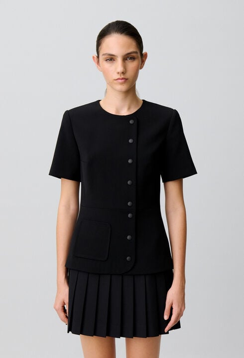 Short pleated peplum dress