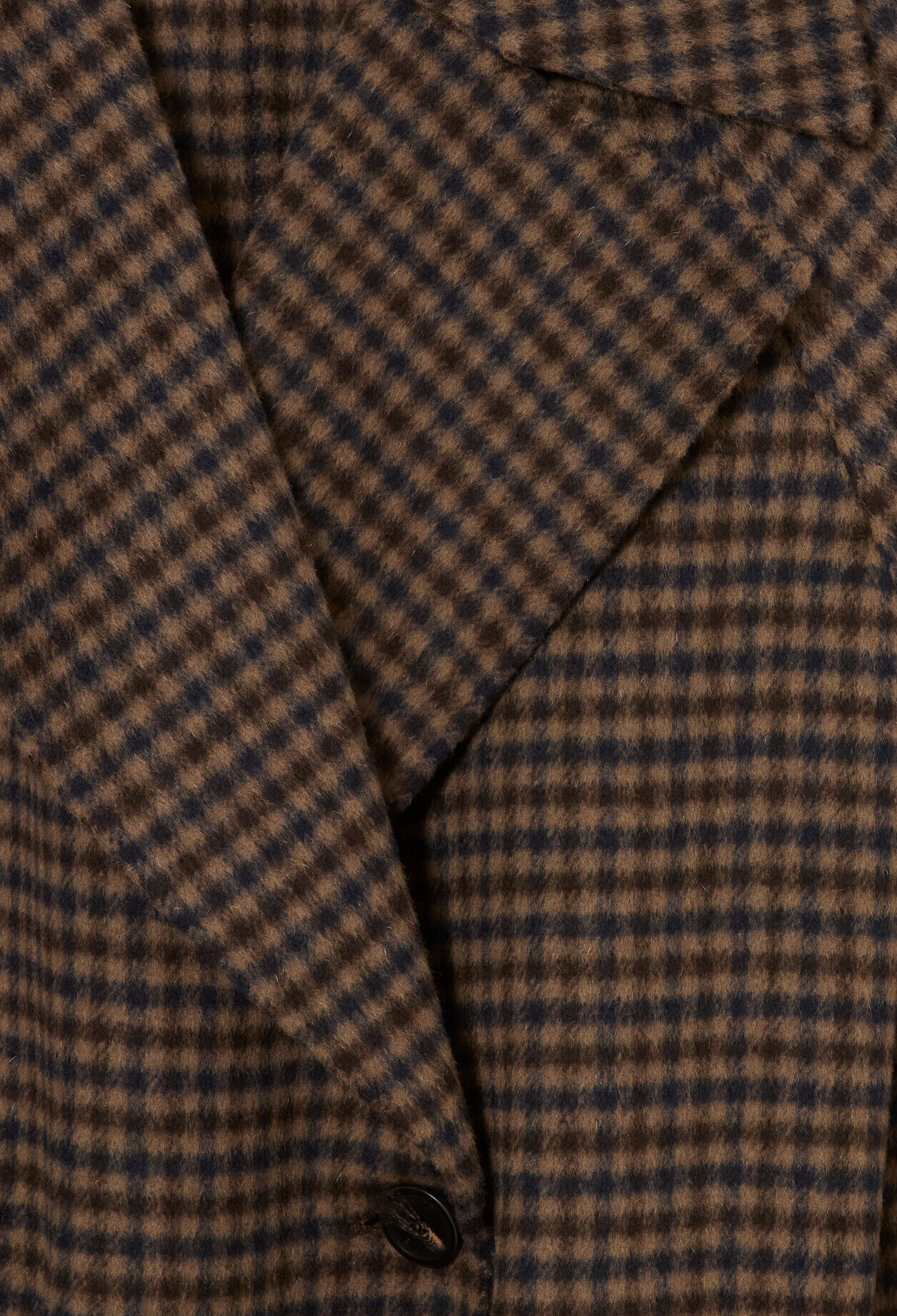 Mid-length checked belted coat