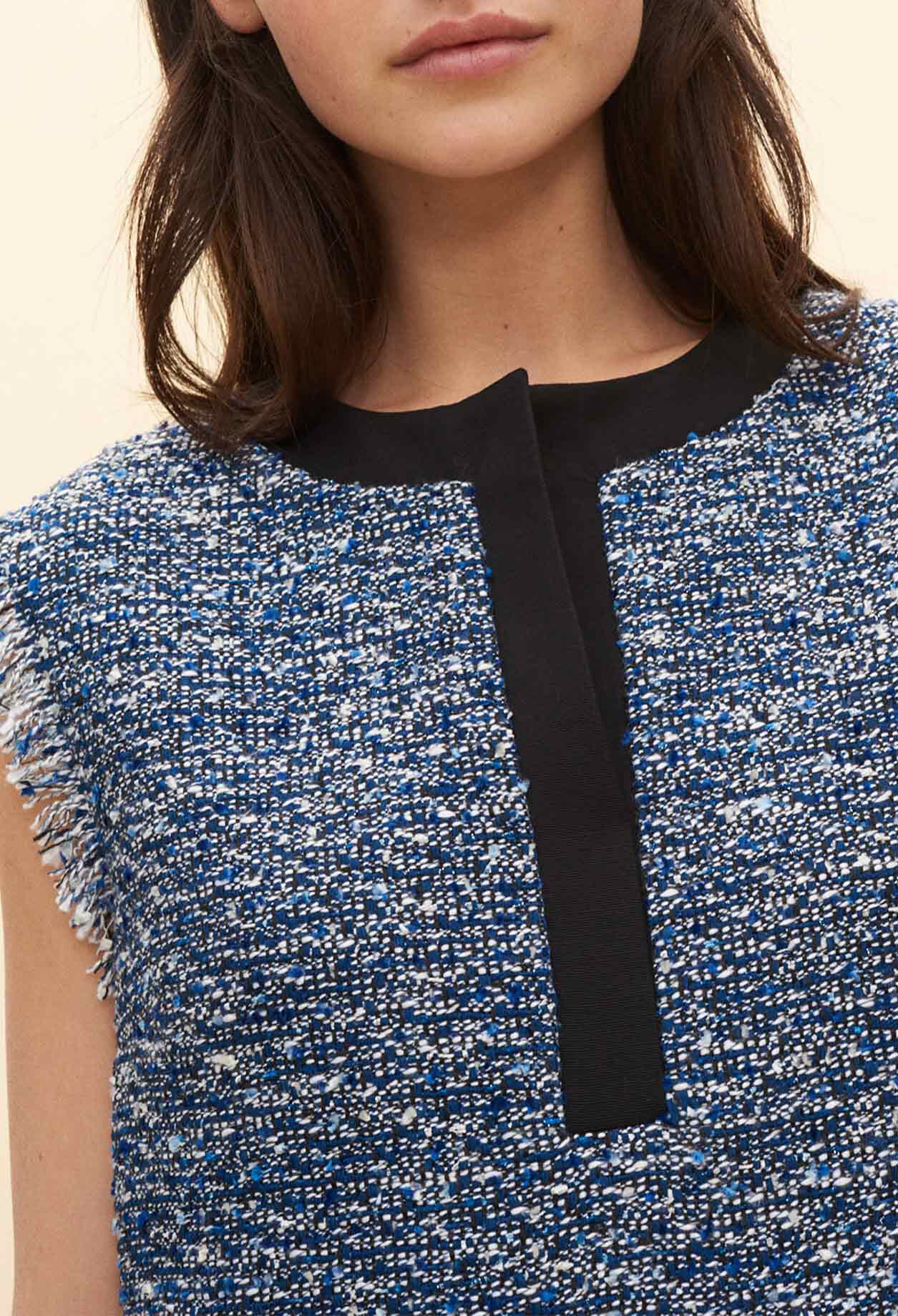 Sleeveless tweed dress