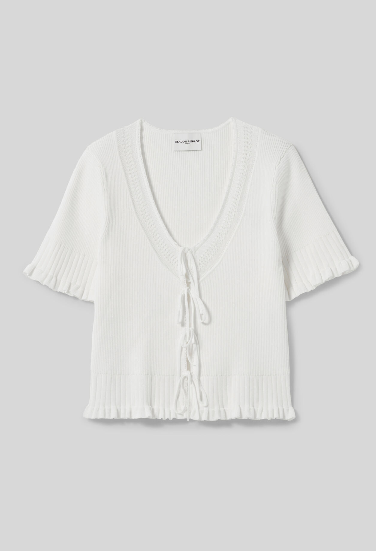 Fine knit top with bows