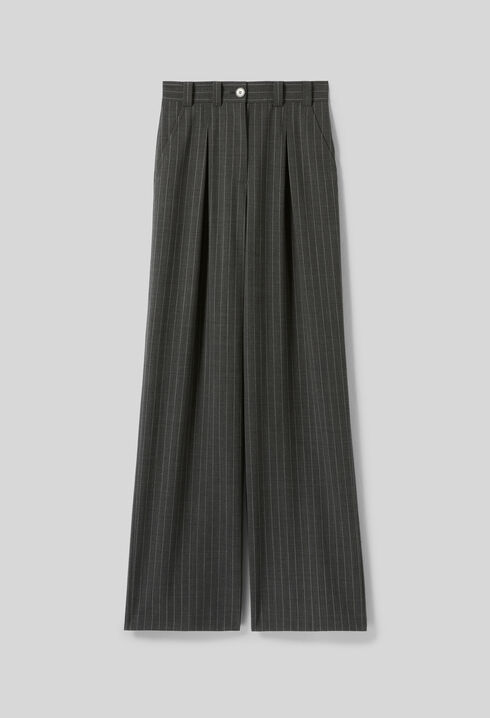 High-waisted straight-leg trousers