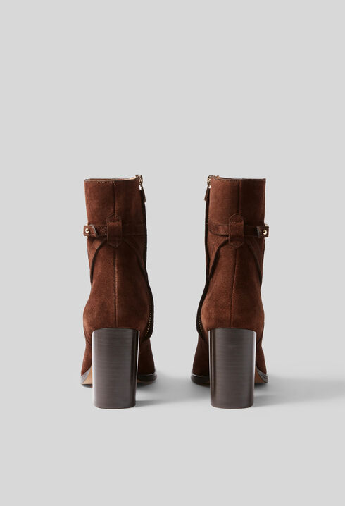Suede heeled ankle boots