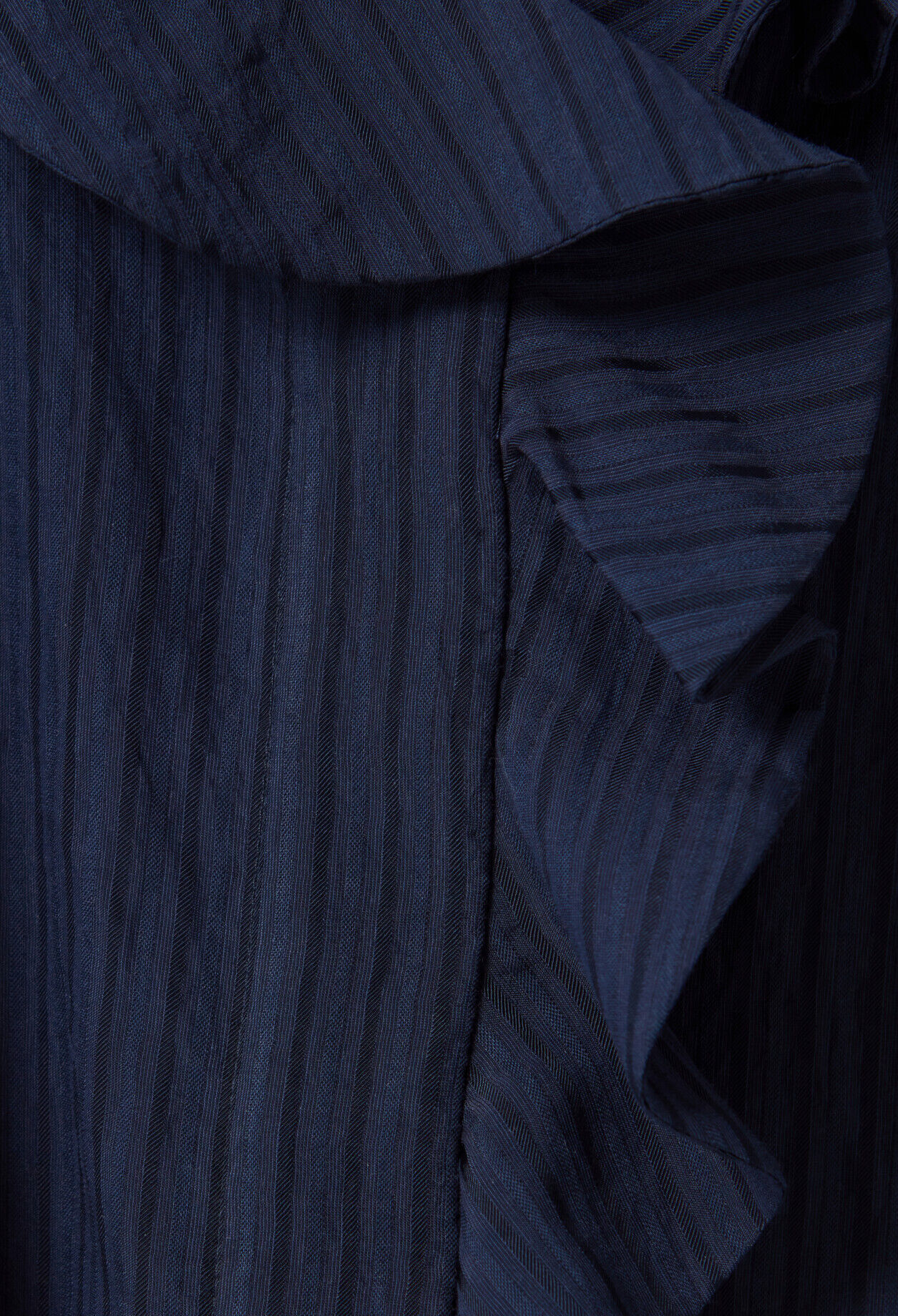 Navy striped ruffle dress