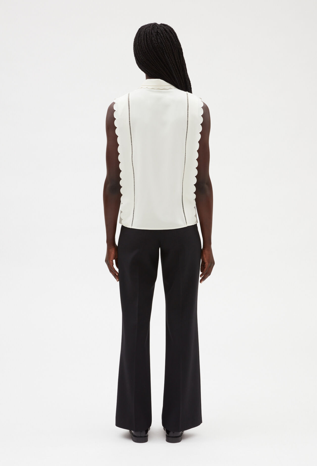 CLAUDIE PIERLOT クローディピエルロ ブラウス シャツ パール Sleeveless scalloped shirt for women | Claudie Pierlot
