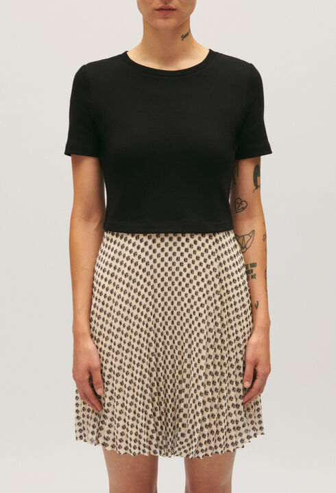 Teli short dual-material dress