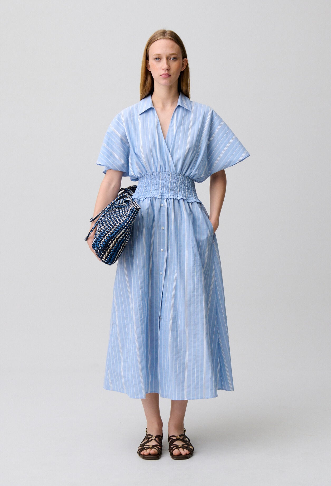 Striped wrap dress