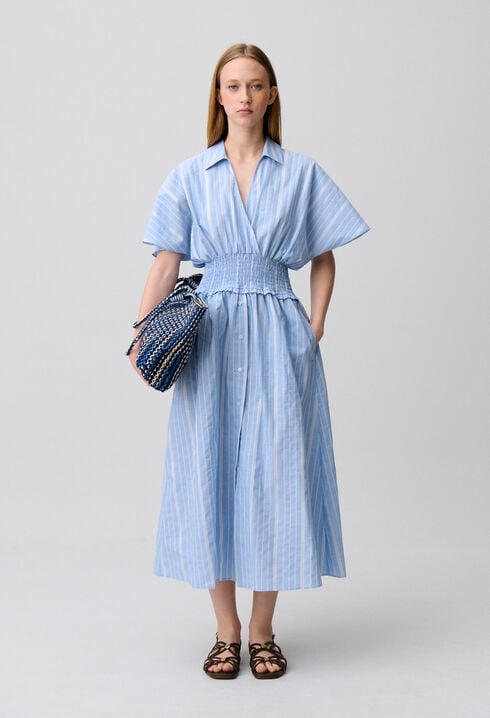 Striped wrap dress