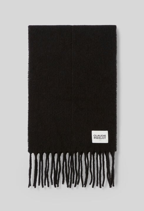 Bicolour scarf with fringes