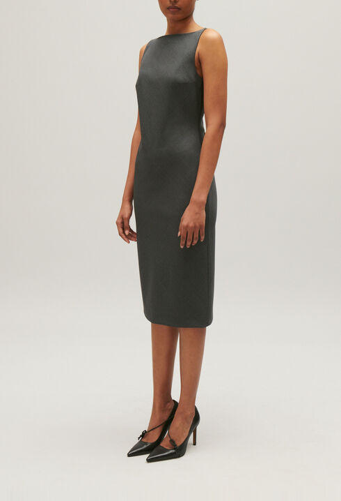 Black midi shift dress