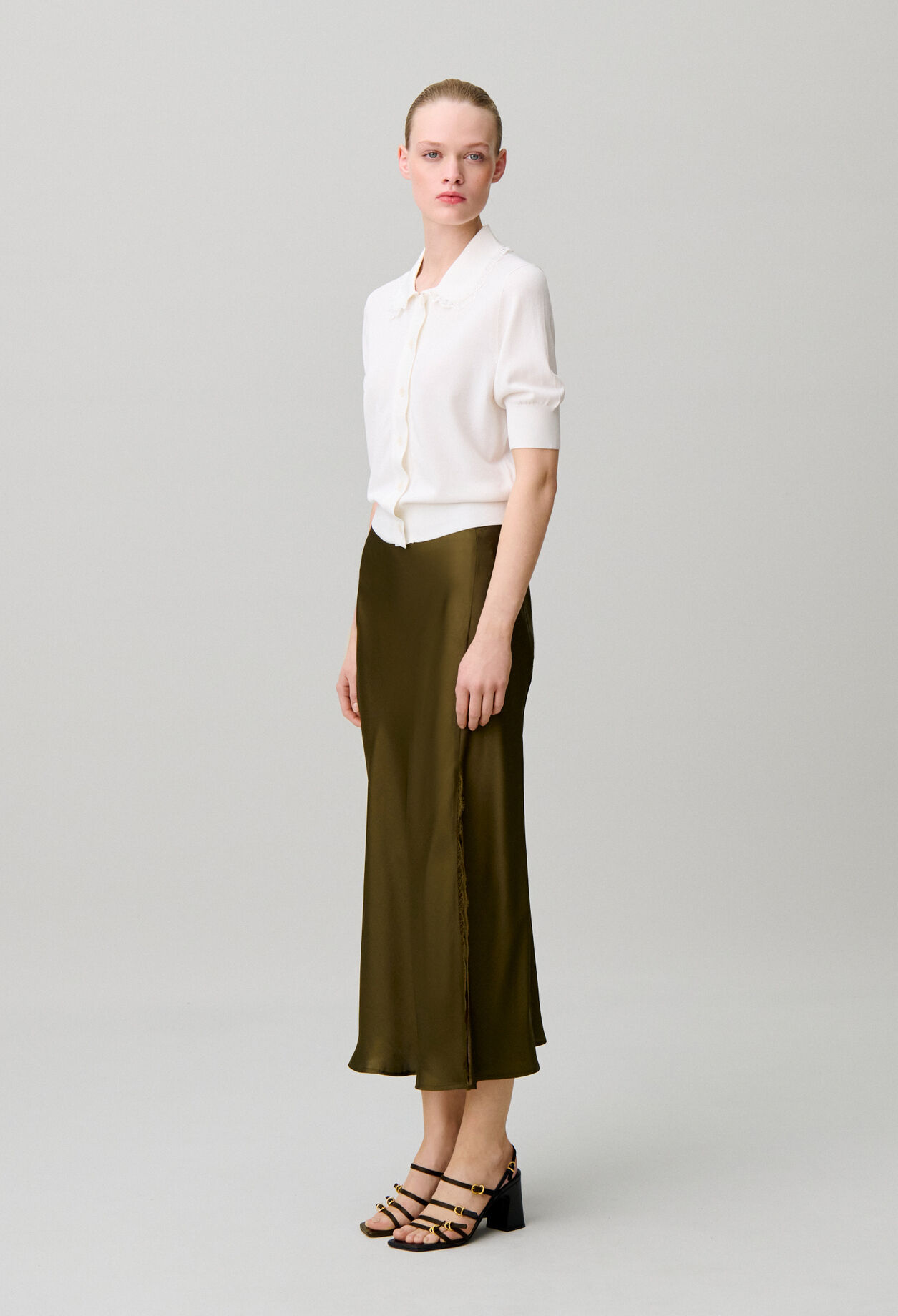 Satin lace skirt