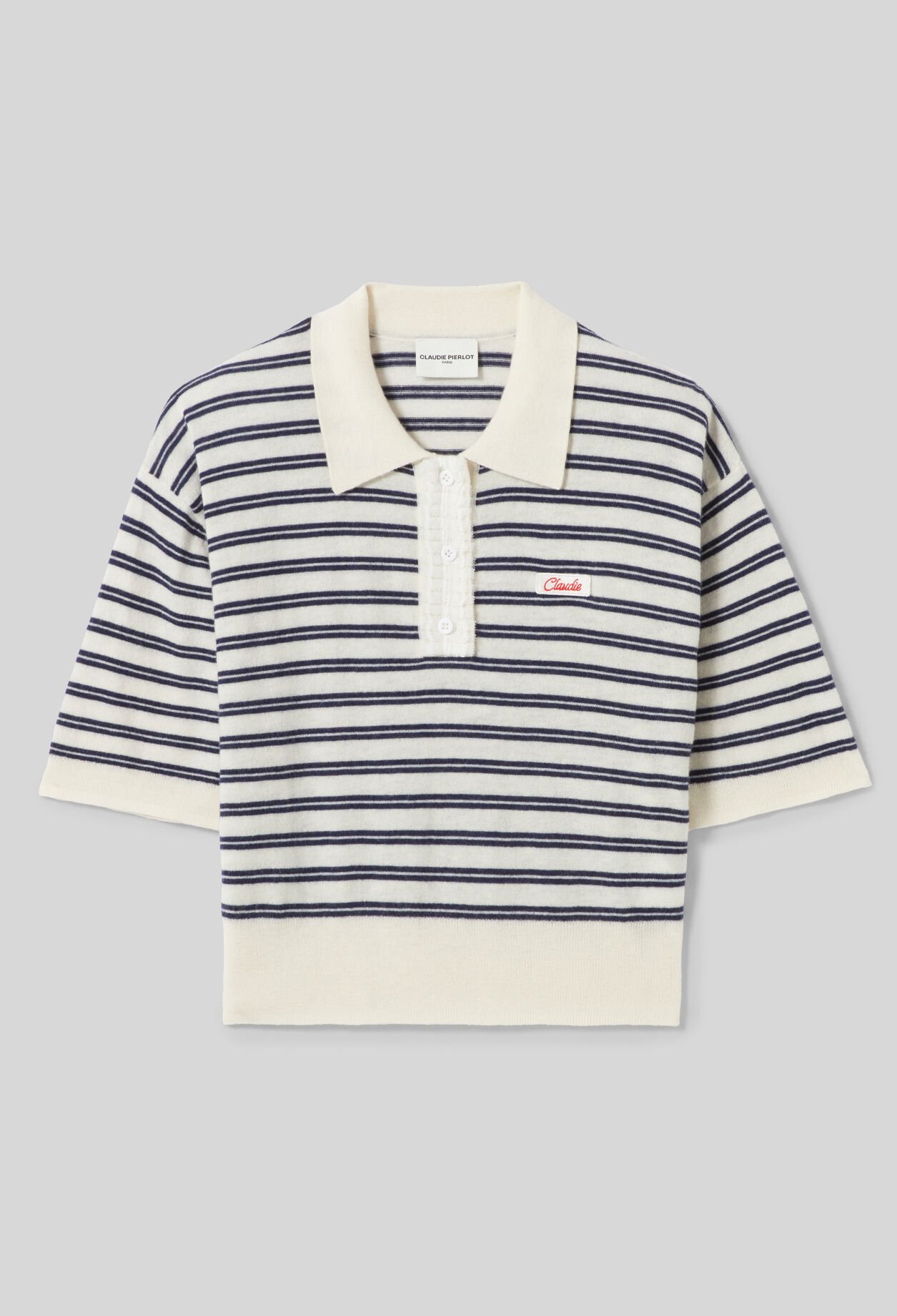 Striped knit polo
