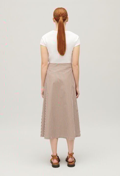 Bronze striped midi skirt