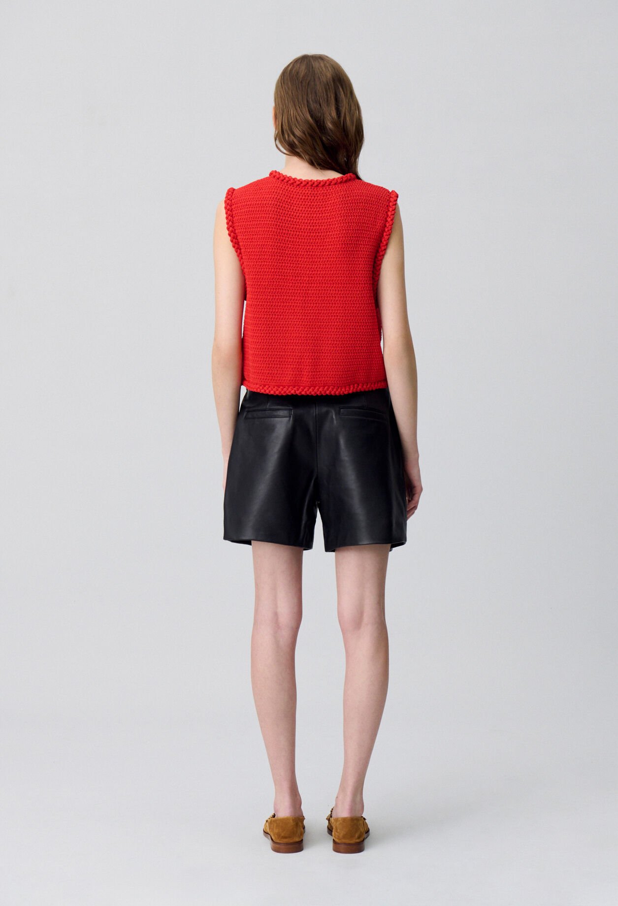 Sleeveless crochet cardigan