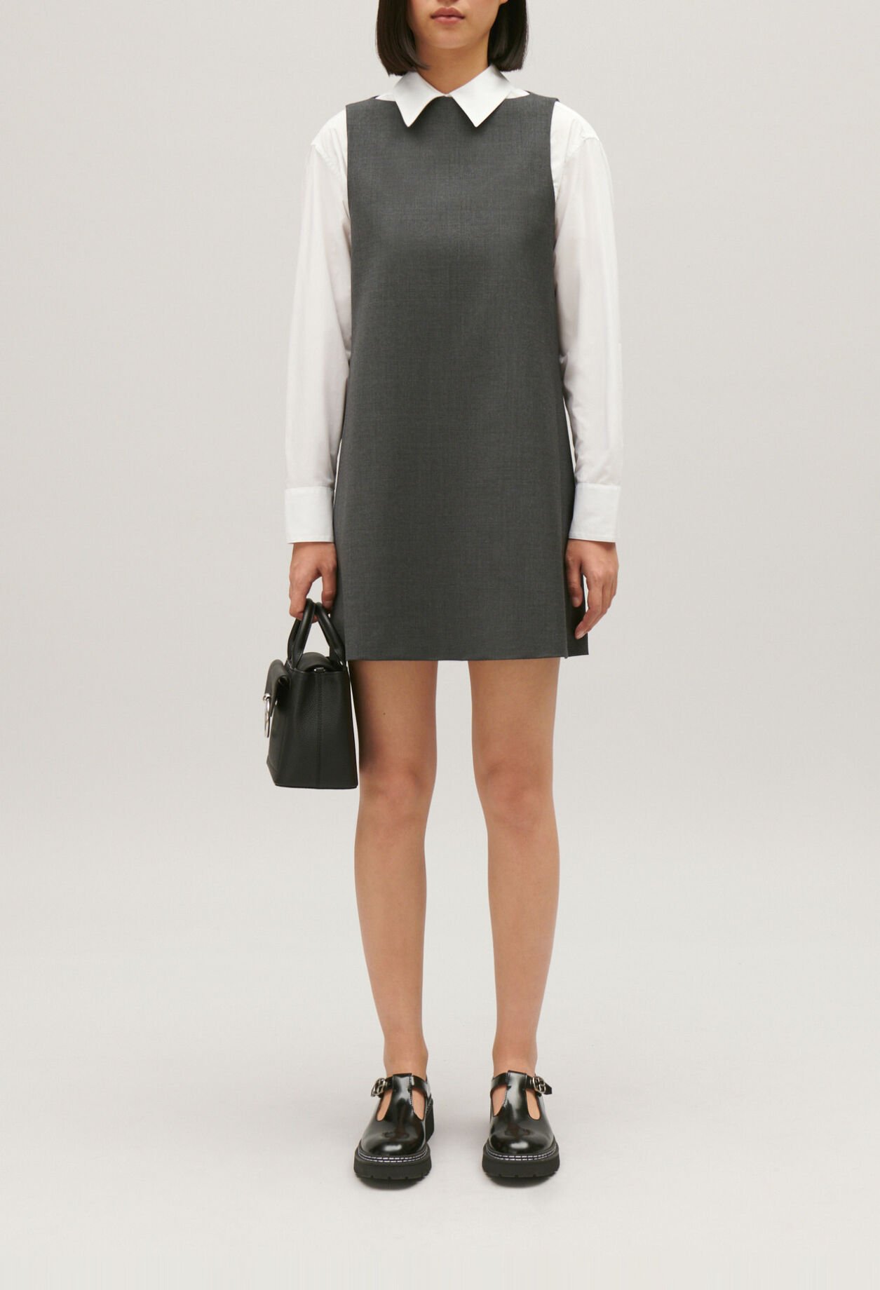 Short flecked grey dress