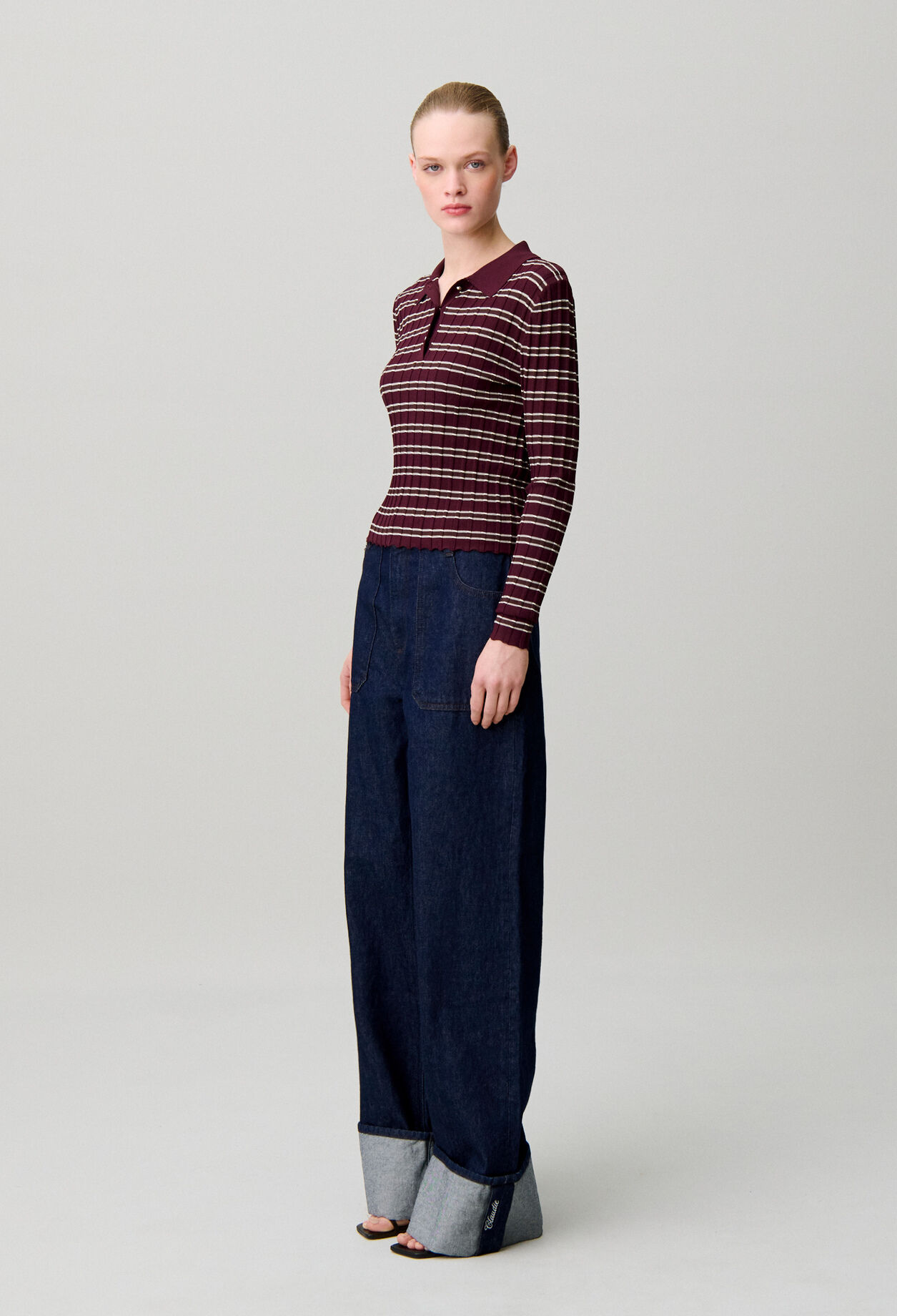 Multicoloured striped knit jumper