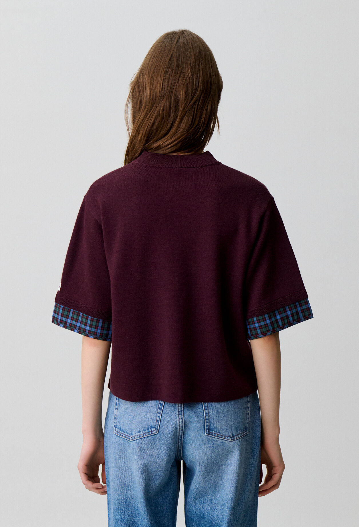 Knitted funnel neck jumper