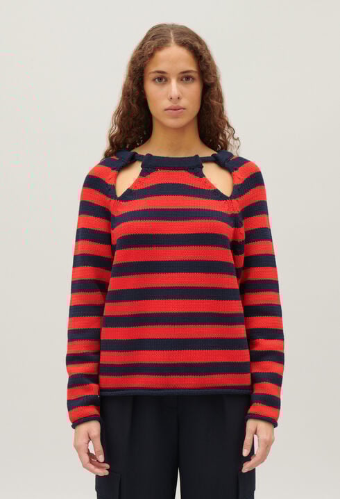 Two-tone striped jumper