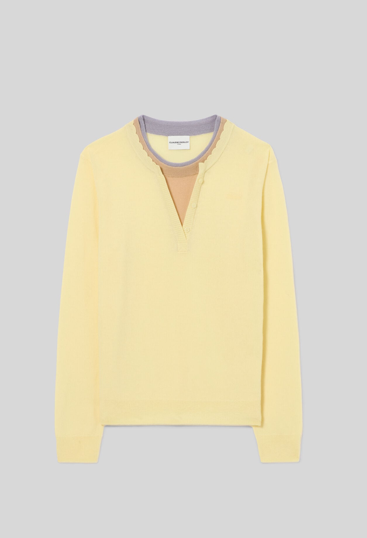 Layered collar wool jumper