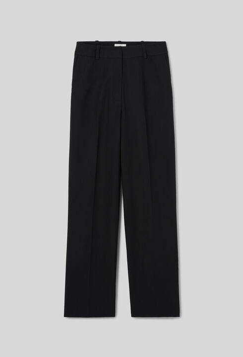 Straight wool-blend trousers
