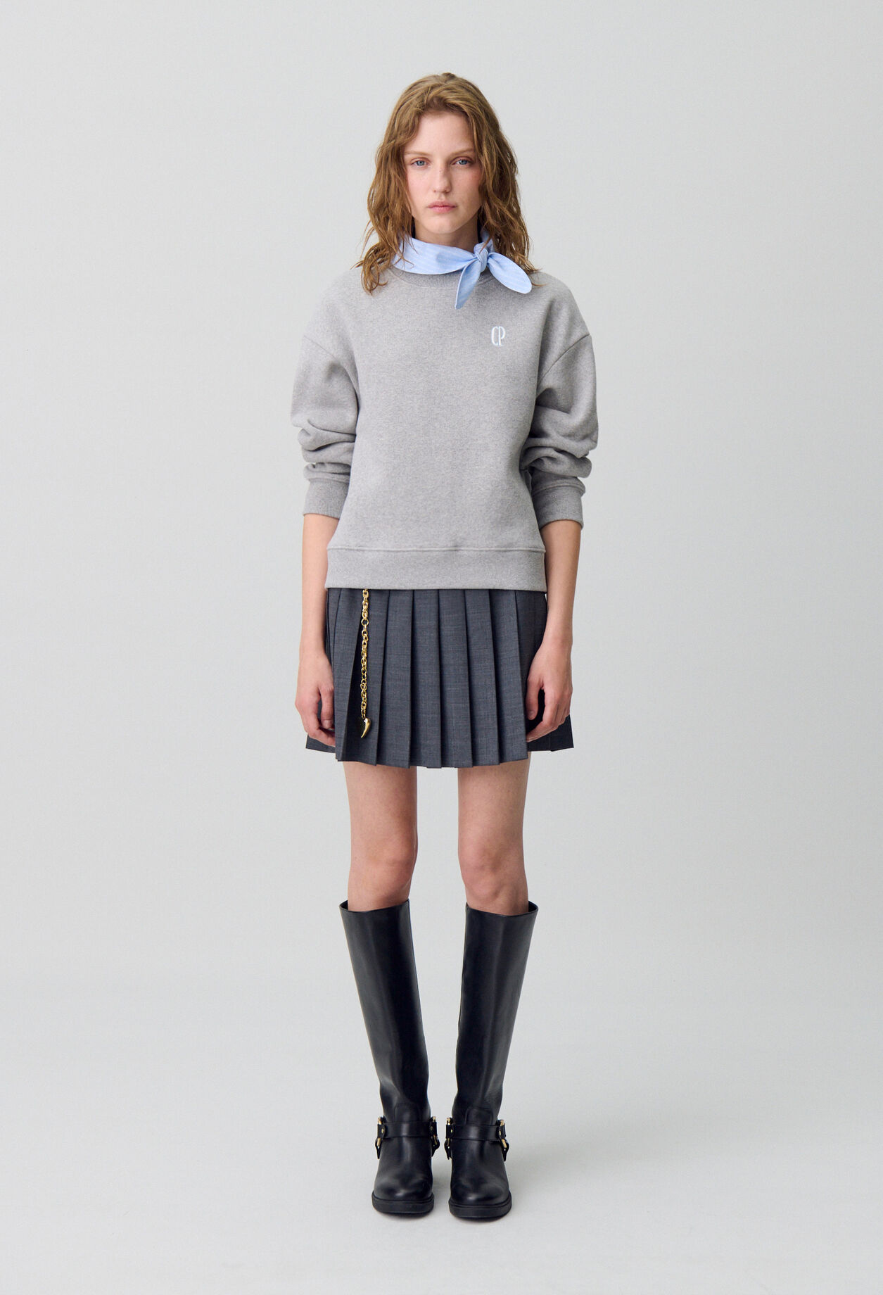 Scarf Collar Sweatshirt