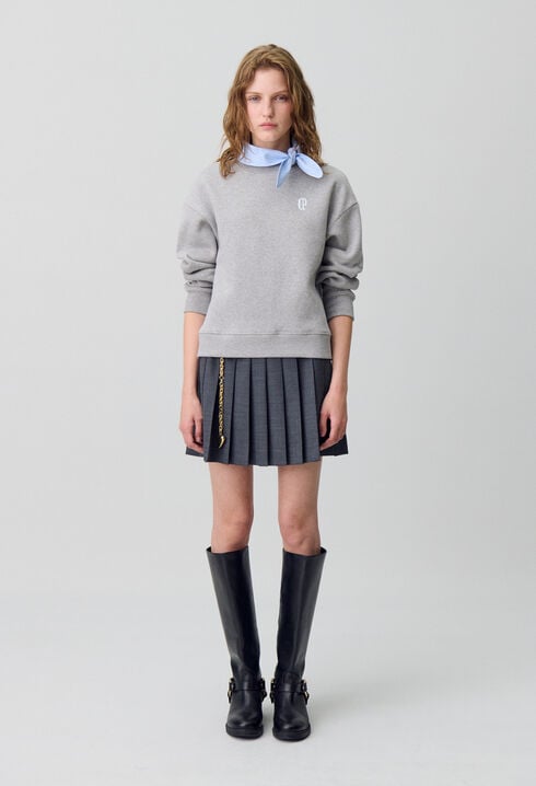 Scarf Collar Sweatshirt