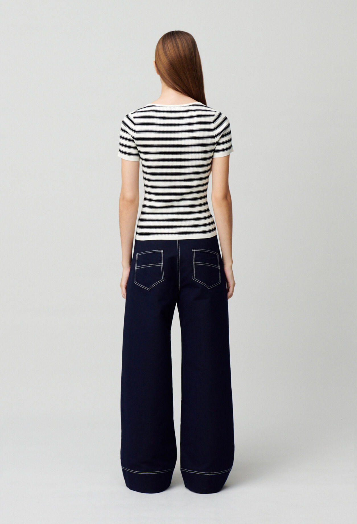 Fine-Knit Breton Stripe Top