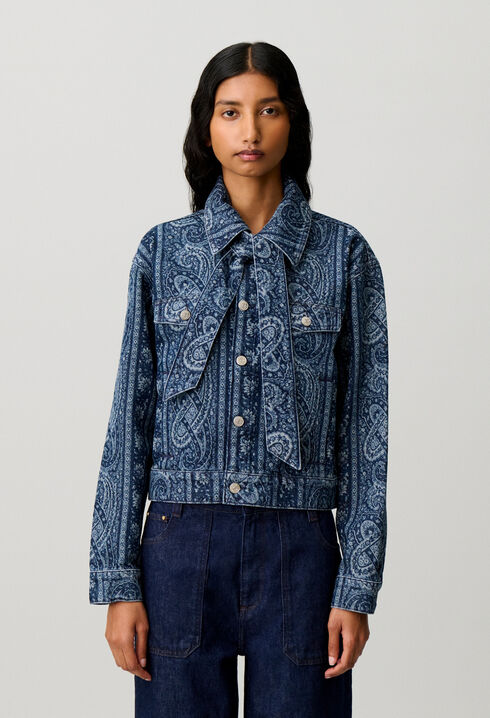 Printed denim jacket