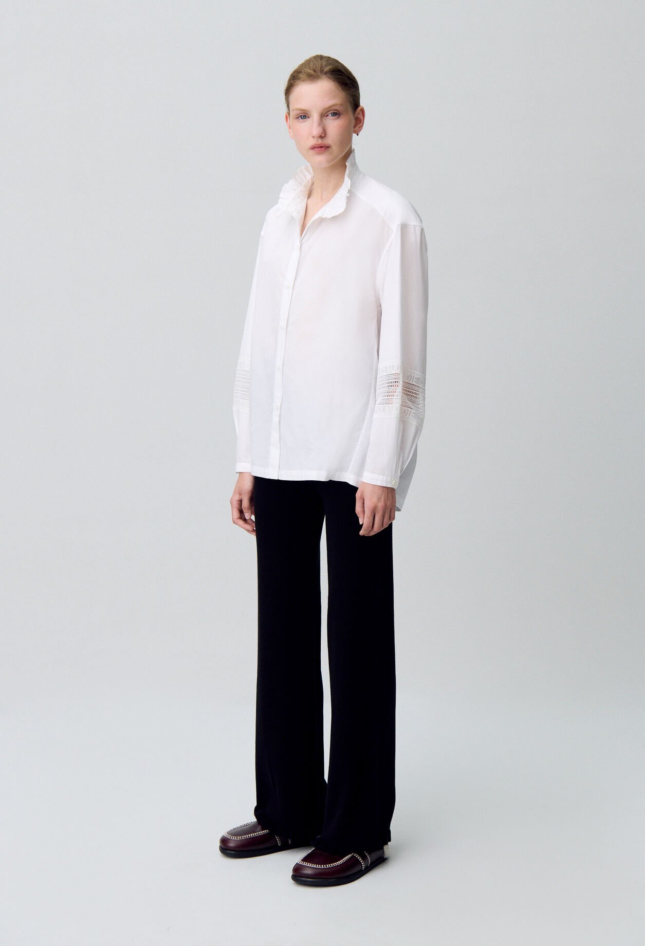 CLAUDIE PIERLOT パリで購入 白 レース　ブラウス 美品 White cotton blouse for women | Claudie Pierlot