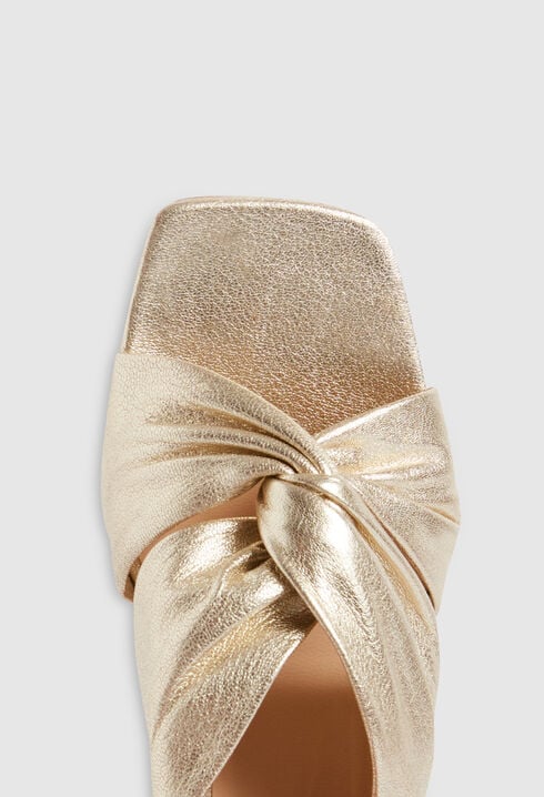 Golden leather mules