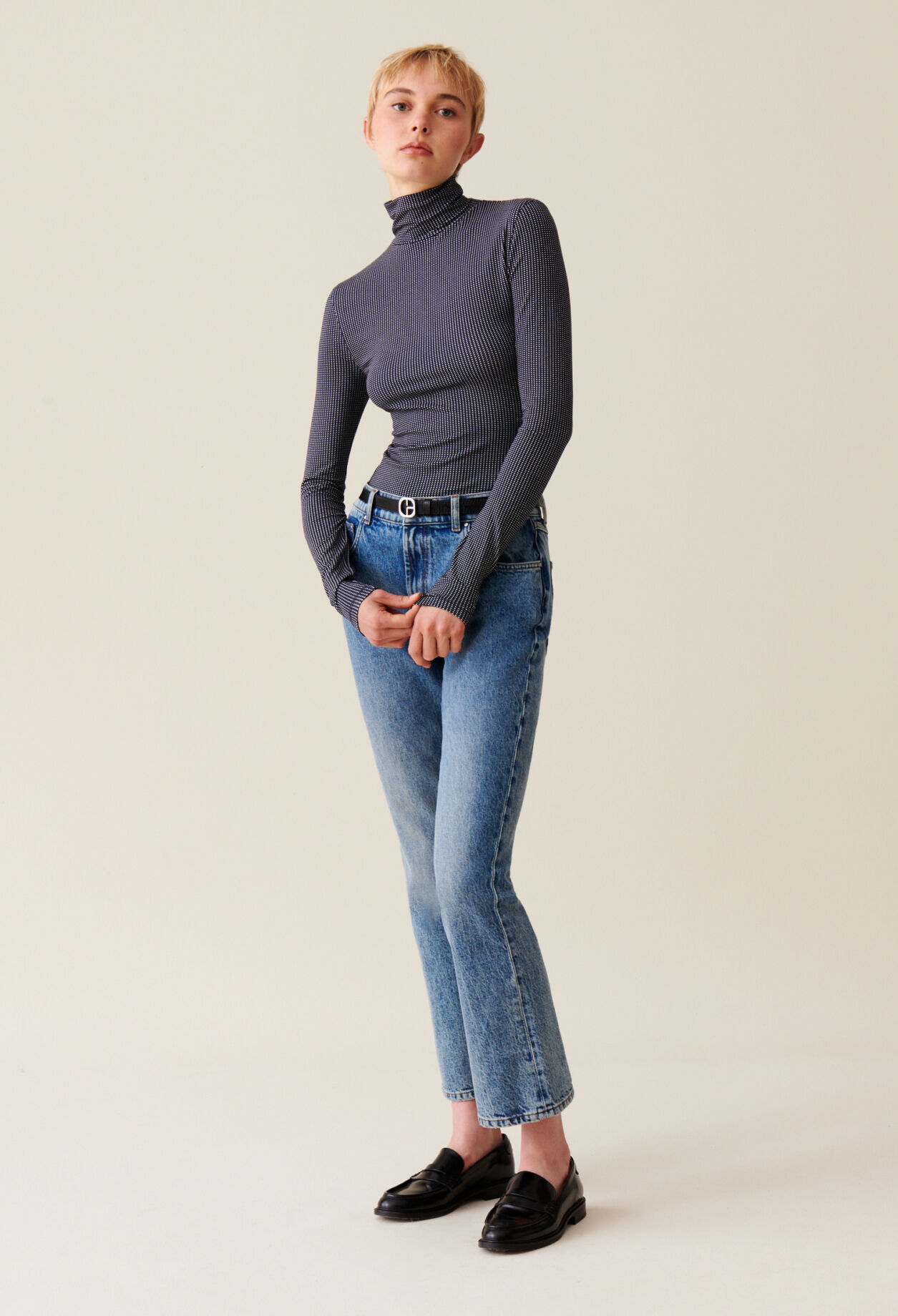 Fitted Funnel Neck Top