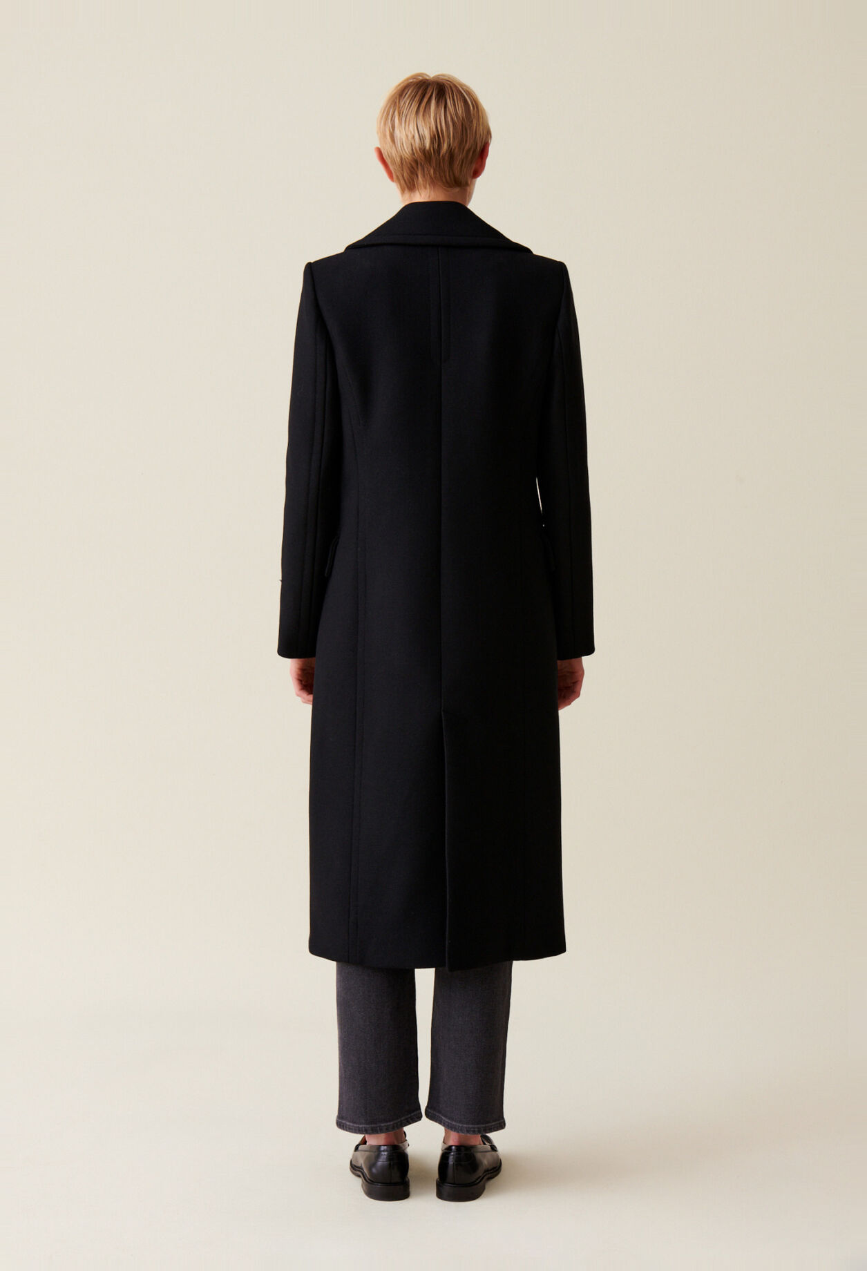 Long double-breasted coat