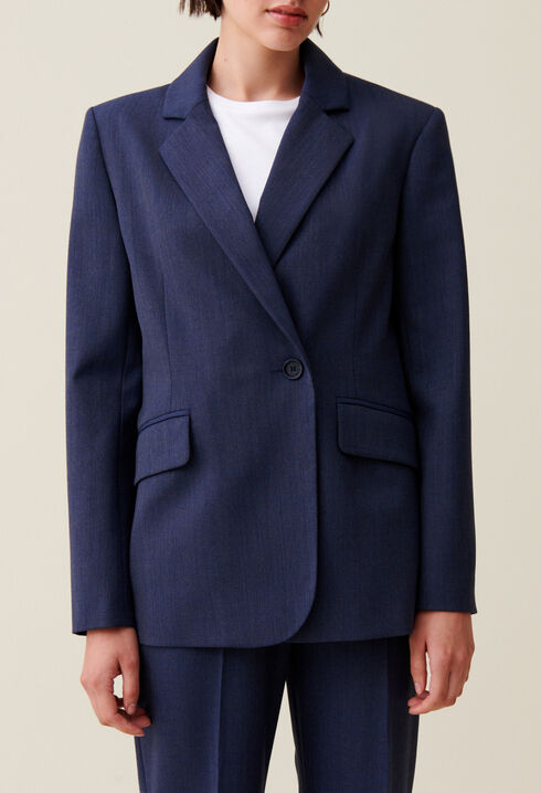 Navy double-breasted blazer