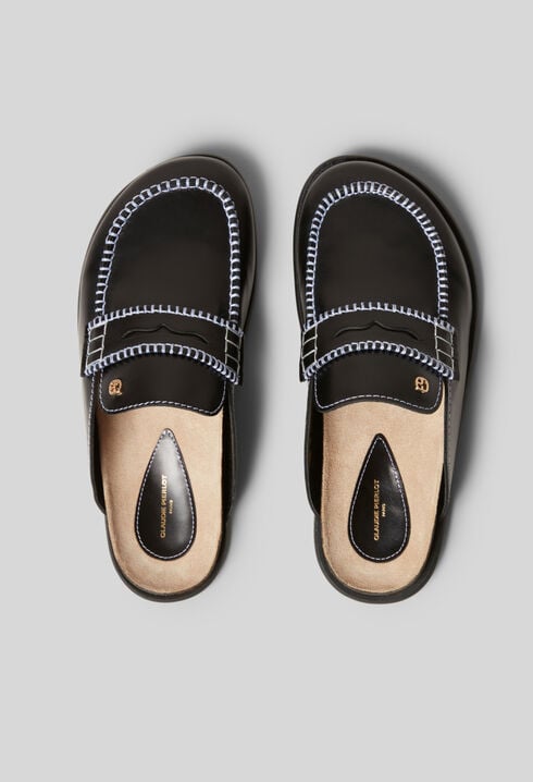Smooth leather mules