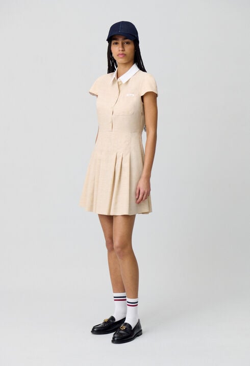 Pleated Short Dress