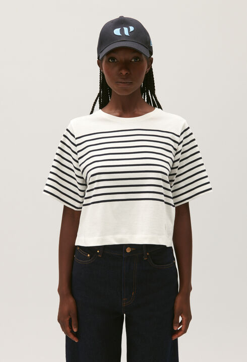 Ecru striped T-shirt