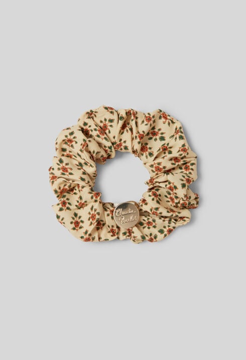 Heart Jewel Floral Scrunchie