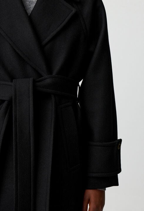 Mid-length wool blend coat