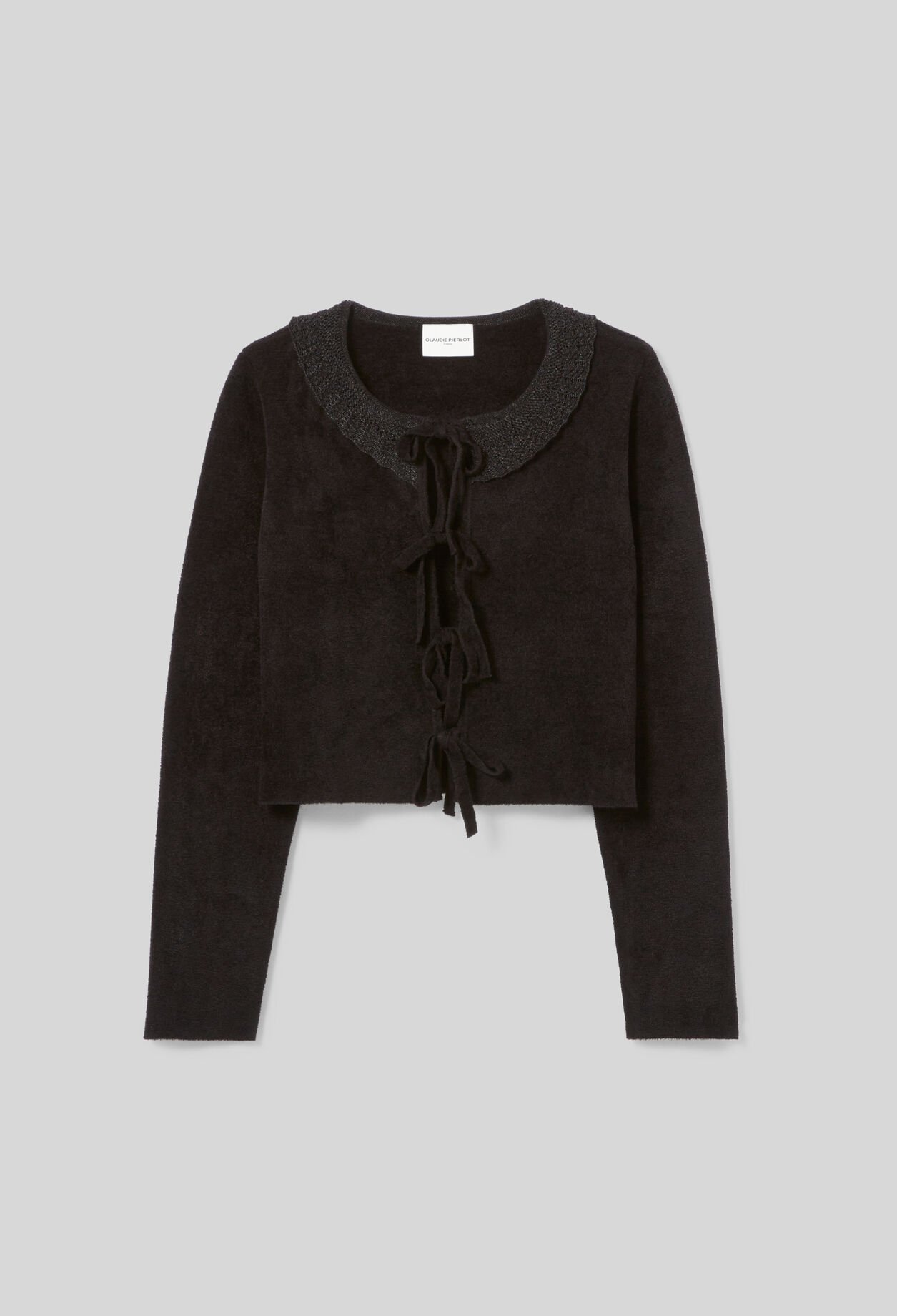 Velour knit cardigan