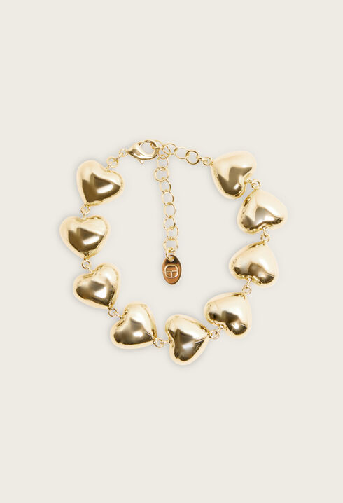 Golden brass heart bracelet