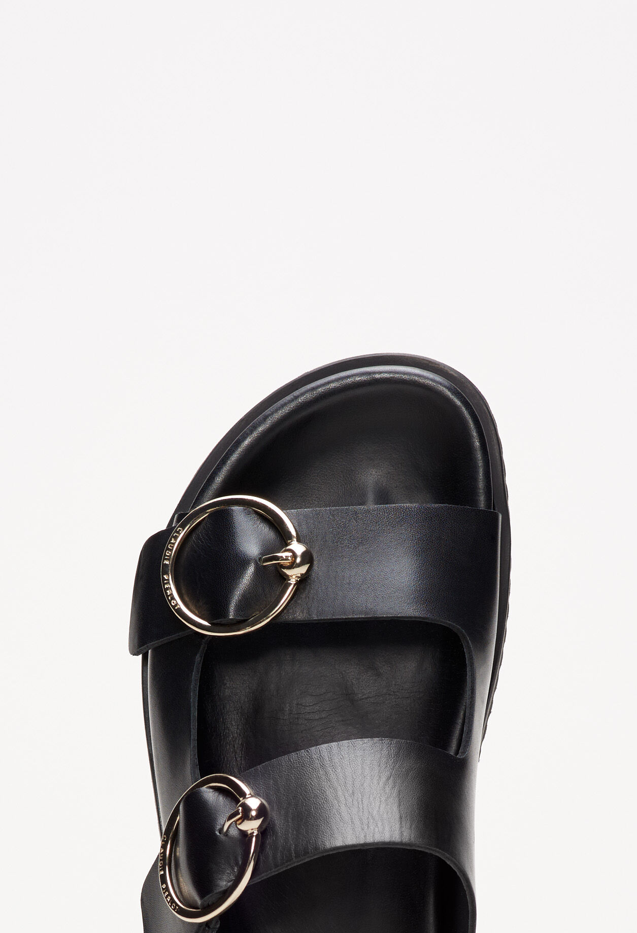 Sandals with metal buckles