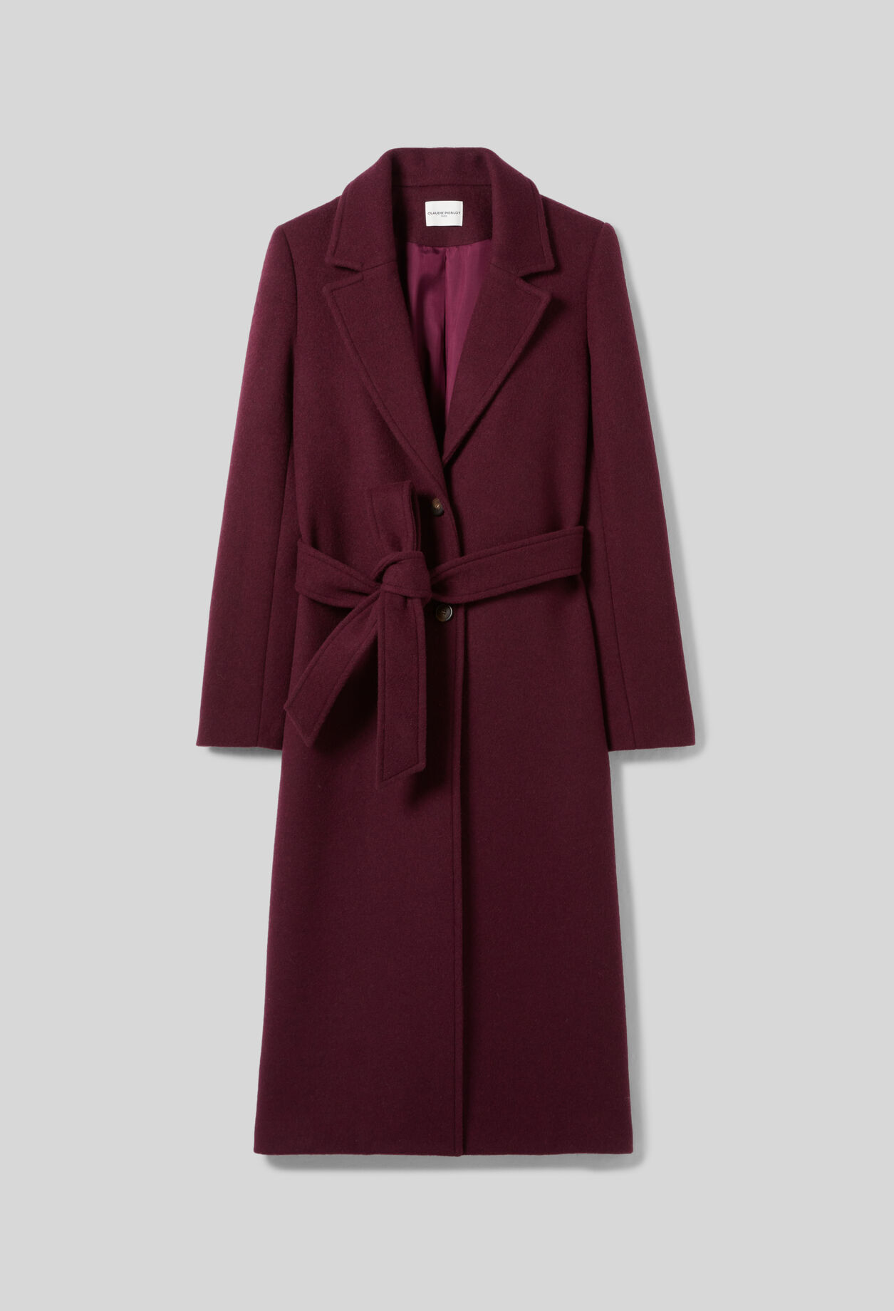 Long double-breasted wool coat