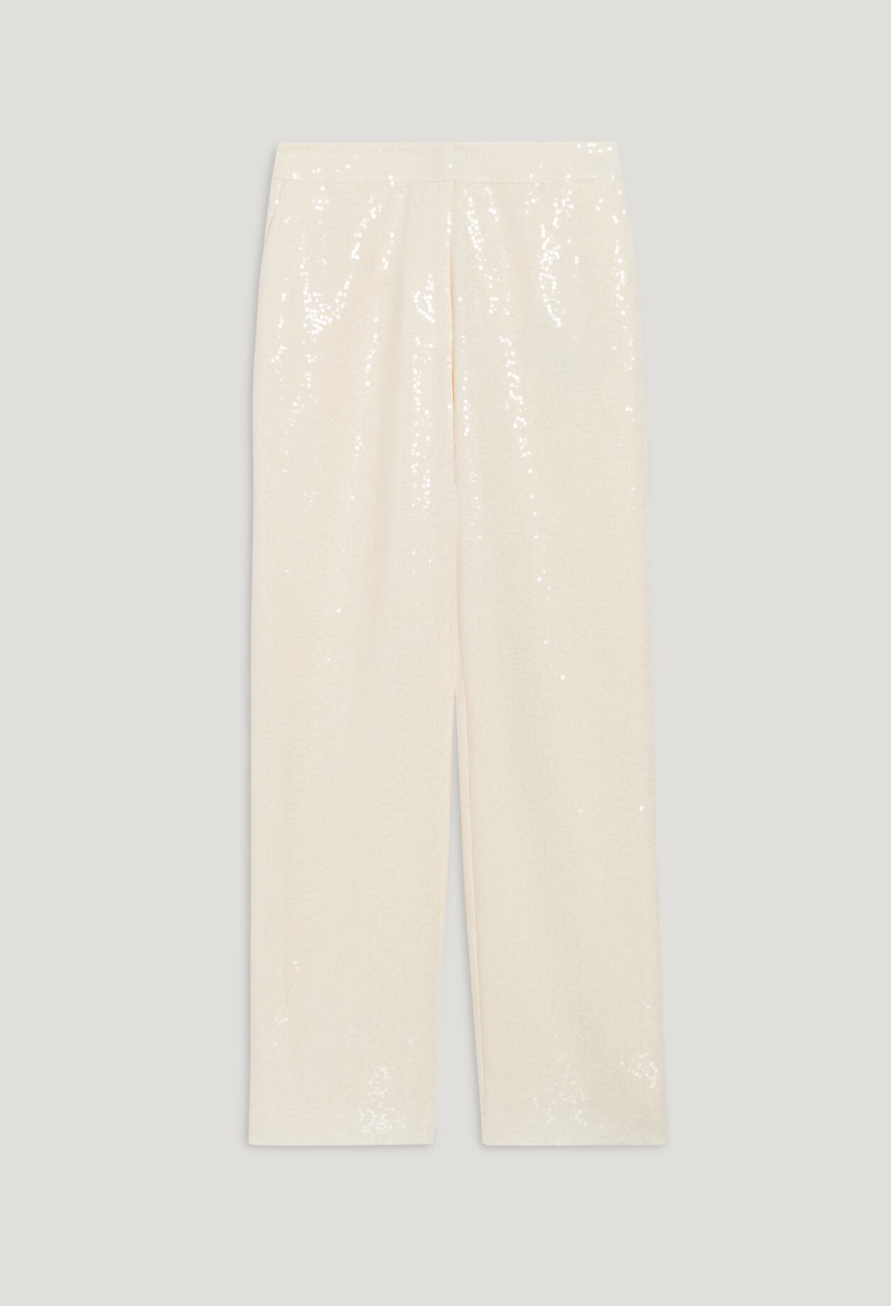 Ecru sequinned trousers