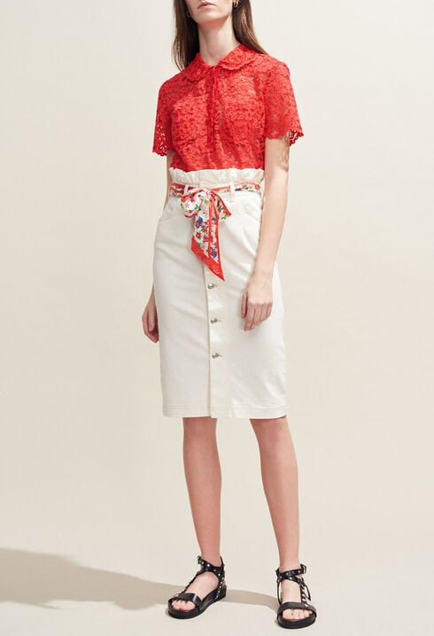 Lace top with Peter Pan collar