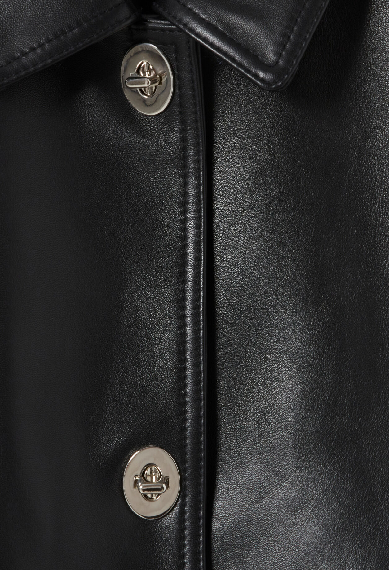 Short black leather jacket