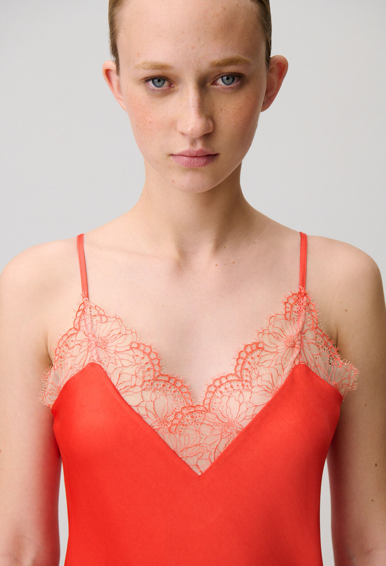 Flowy Satin Lace Dress