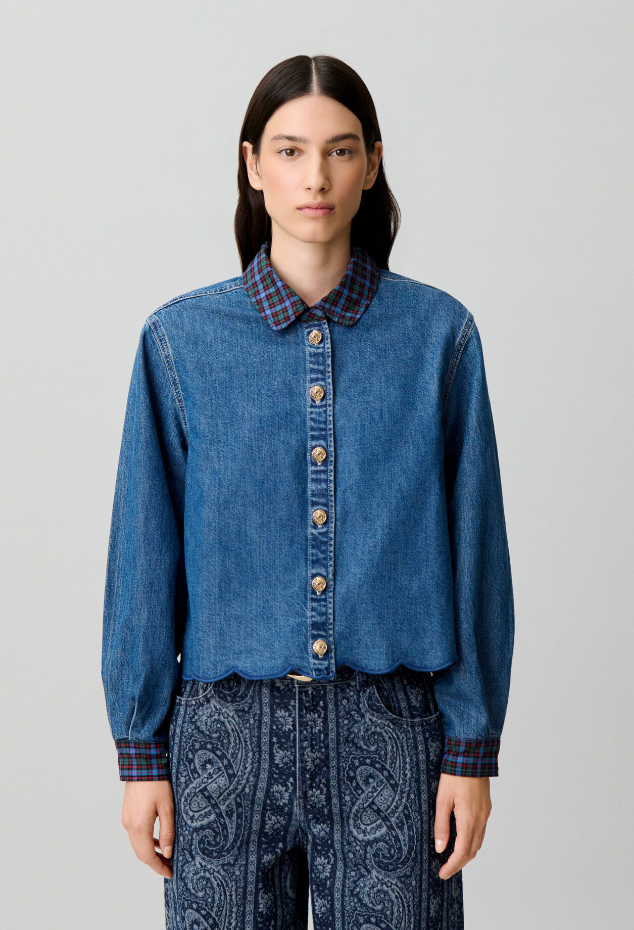 Cotton denim shirt