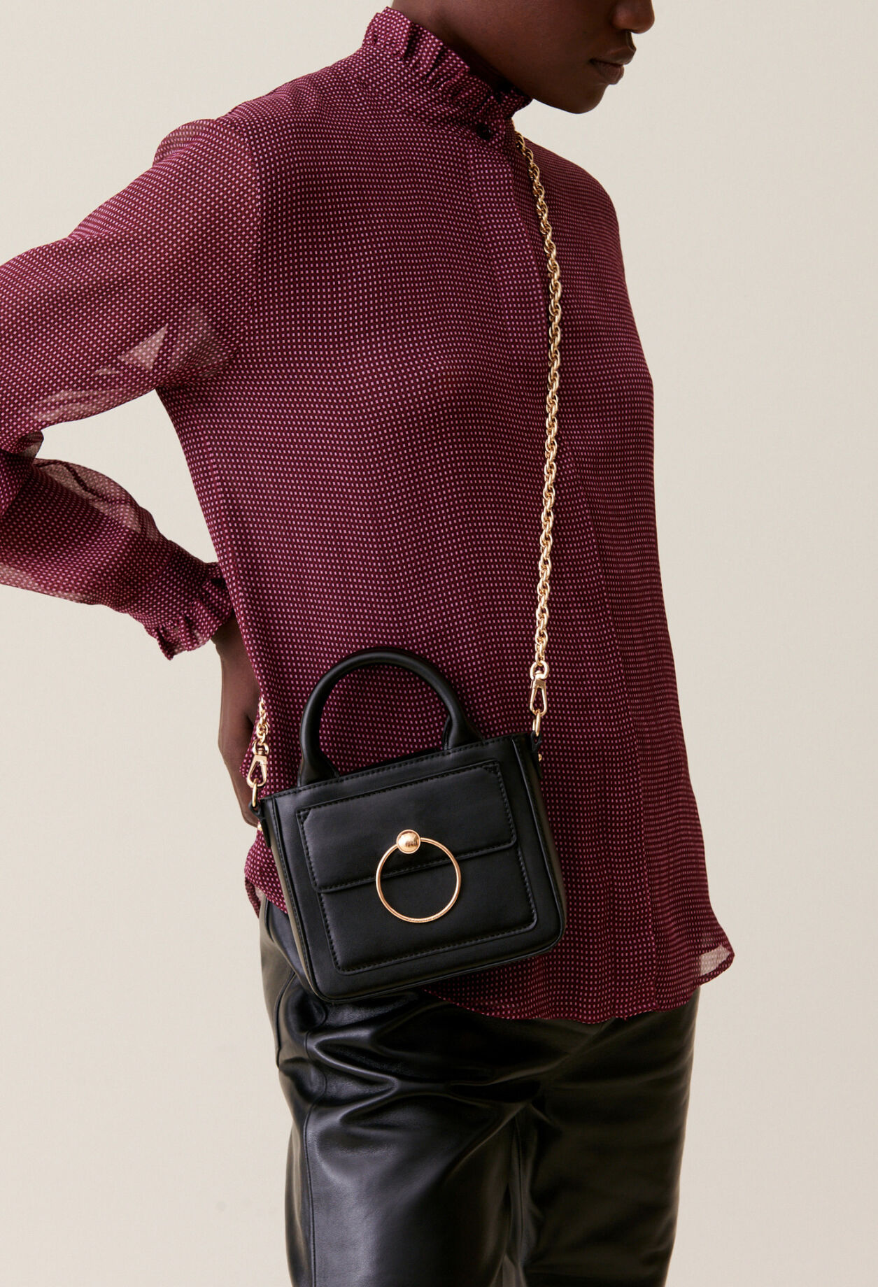 Mini Anouck smooth leather bag