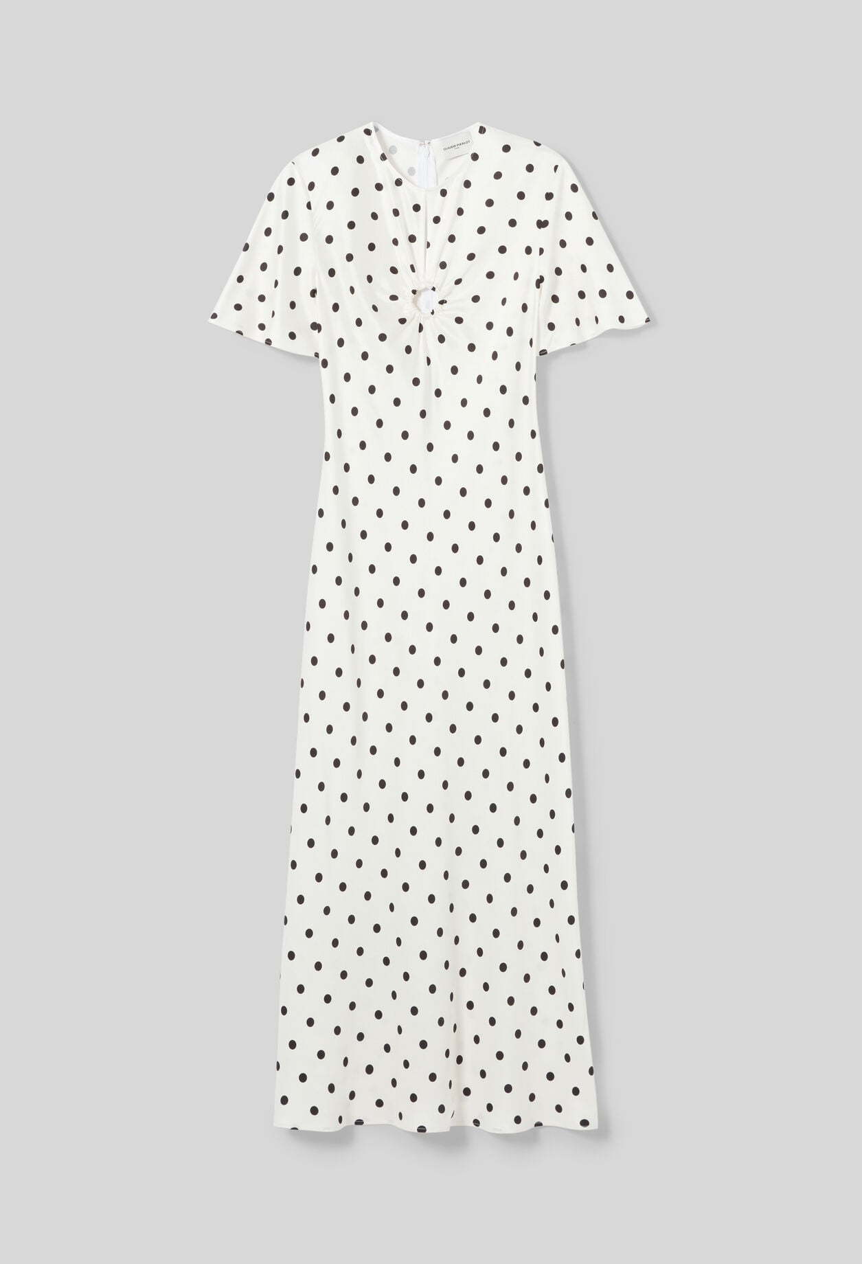 Satin polka dot maxi dress
