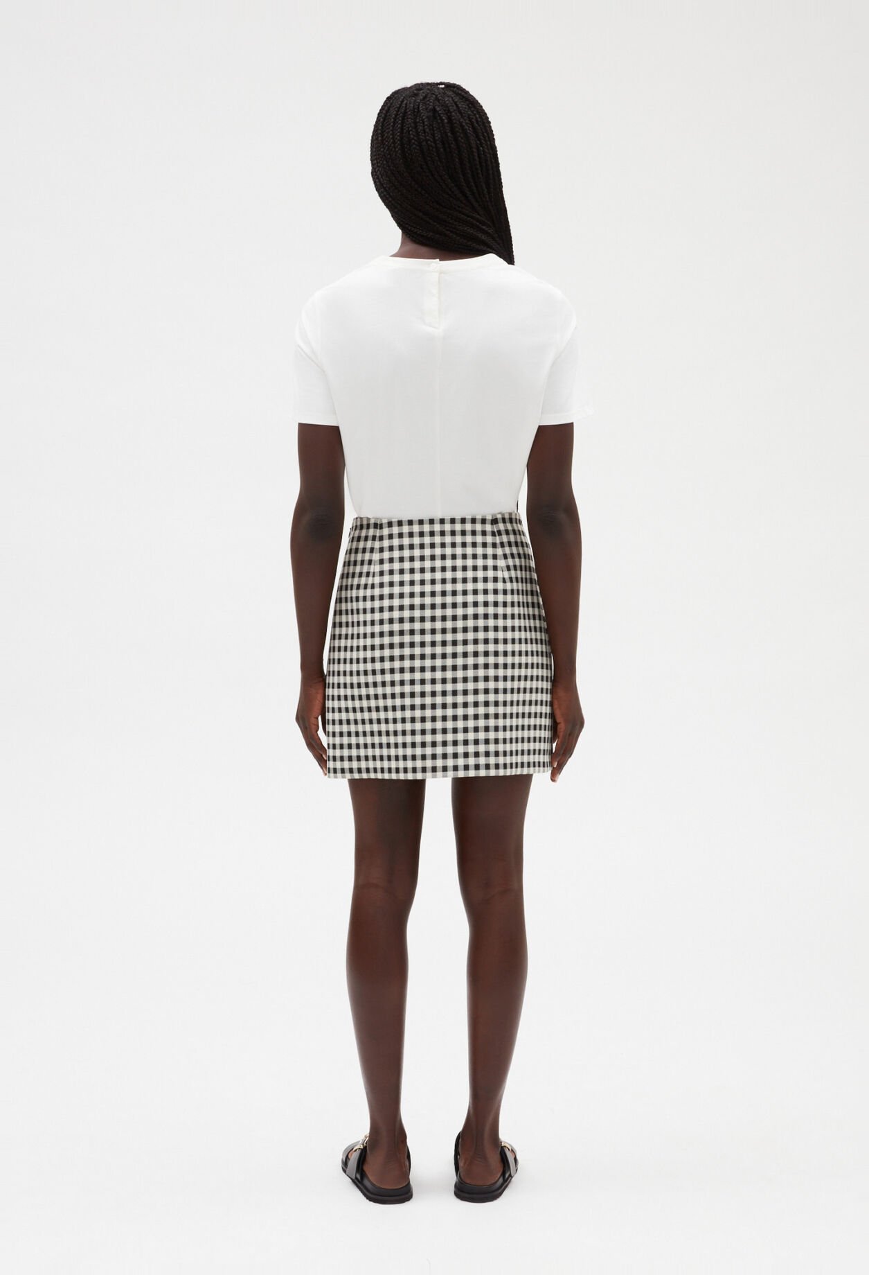 Two-tone checked miniskirt